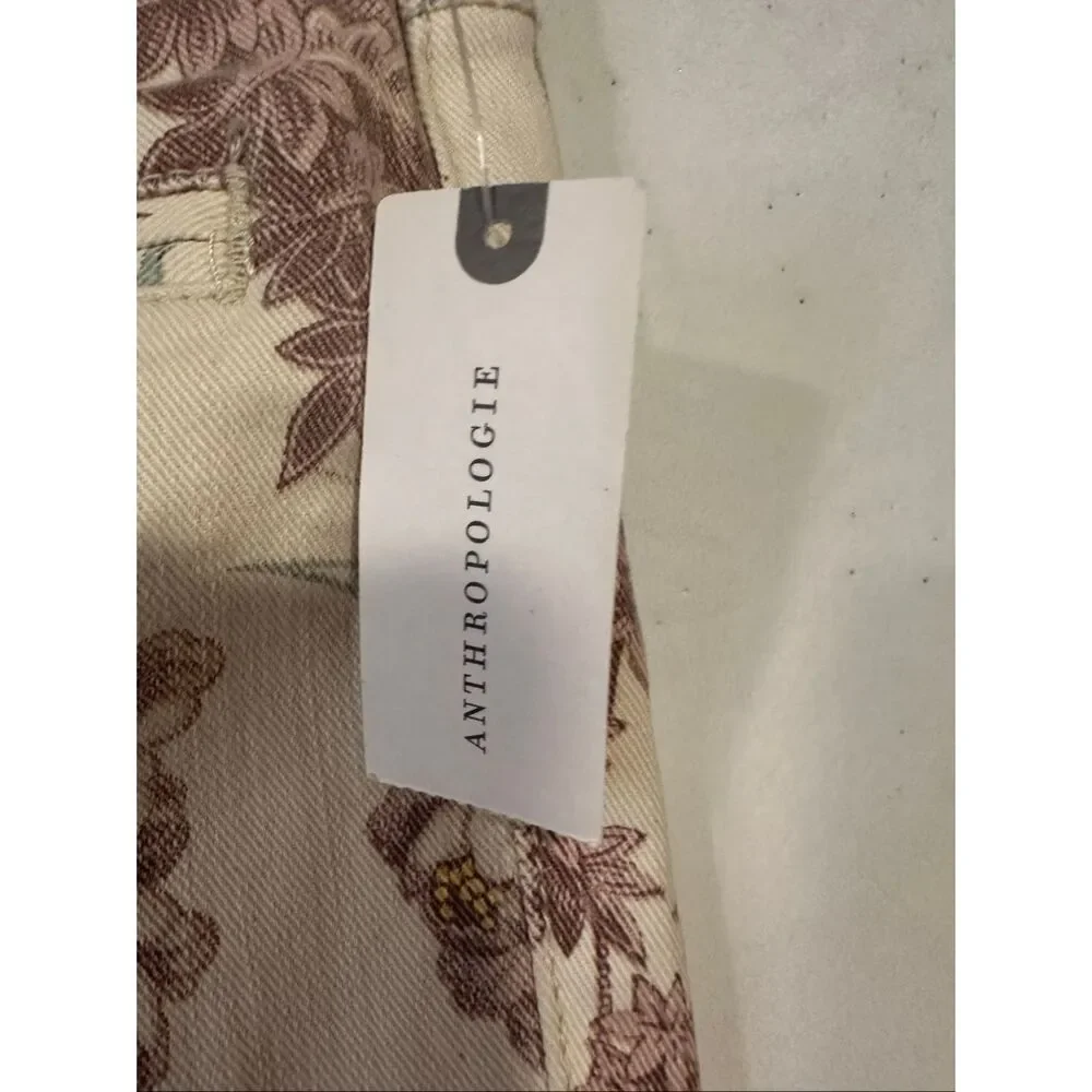 Pilcro Anthropologie Floral High Rise Trouser Bootcut Boho Jeans Size 29 NWT
